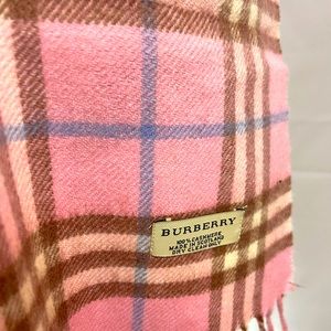 authentic Burberry 100% cashmere scarf: Beautiful Burberry pink plaid design